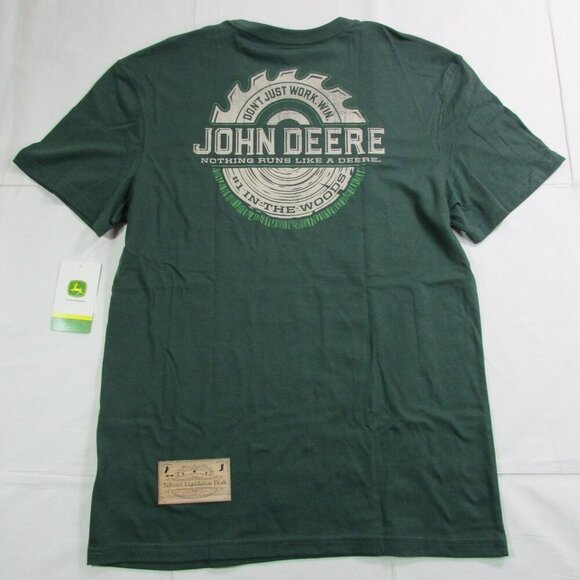 John Deere Men's Short Sleeve Saw Blade Back Graphic T-Shirt Dark Green - Picture 1 of 3